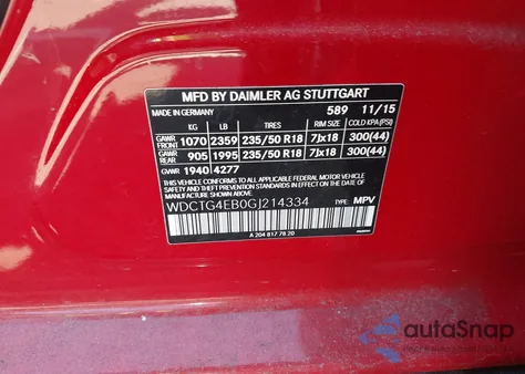 2016 Mercedes-Benz Gla 250 z USA, uszkodzony, nr VIN WDCTG4EB0GJ214334